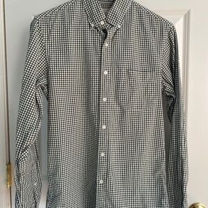 J.Crew green and white gingham slim fit shirt